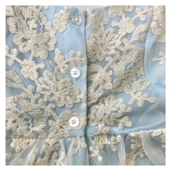 🚫SOLD Pippa & Julie NWT Lace Dress blue, flowers,baby/toddler 12 months - Picture 4 of 12